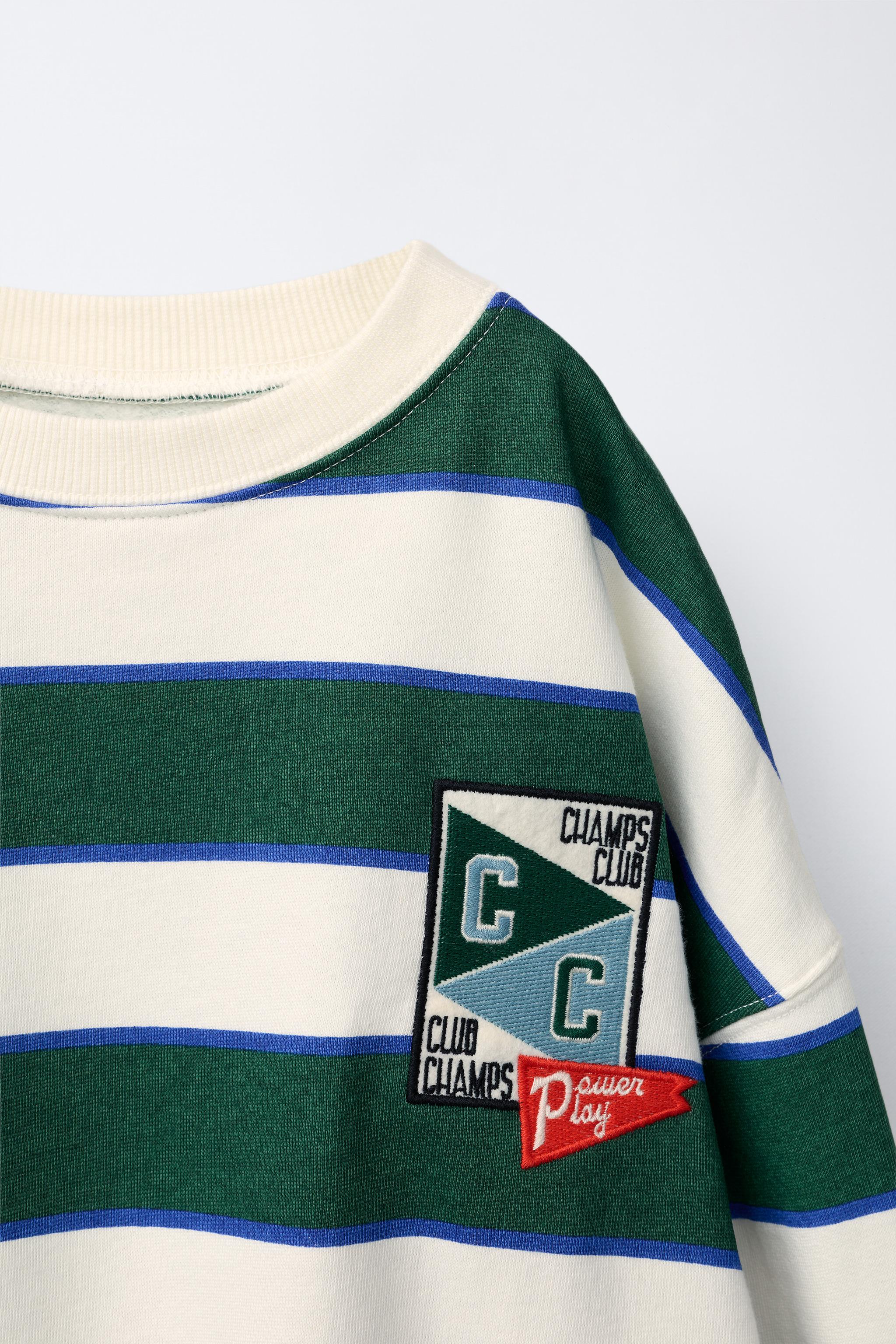 STRIPED PATCH SWEATSHIRT